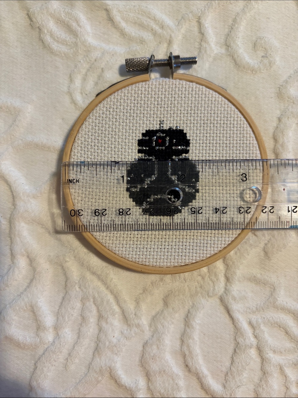 Handcrafted YYZ Embroidery Hoop Wall Art - Black with Red Accent. Starwars, YYZ - Picture 5 of 7
